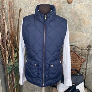 J.Crew 🌹 stunning, deep, rich, navy blue filled insulated puffer vest